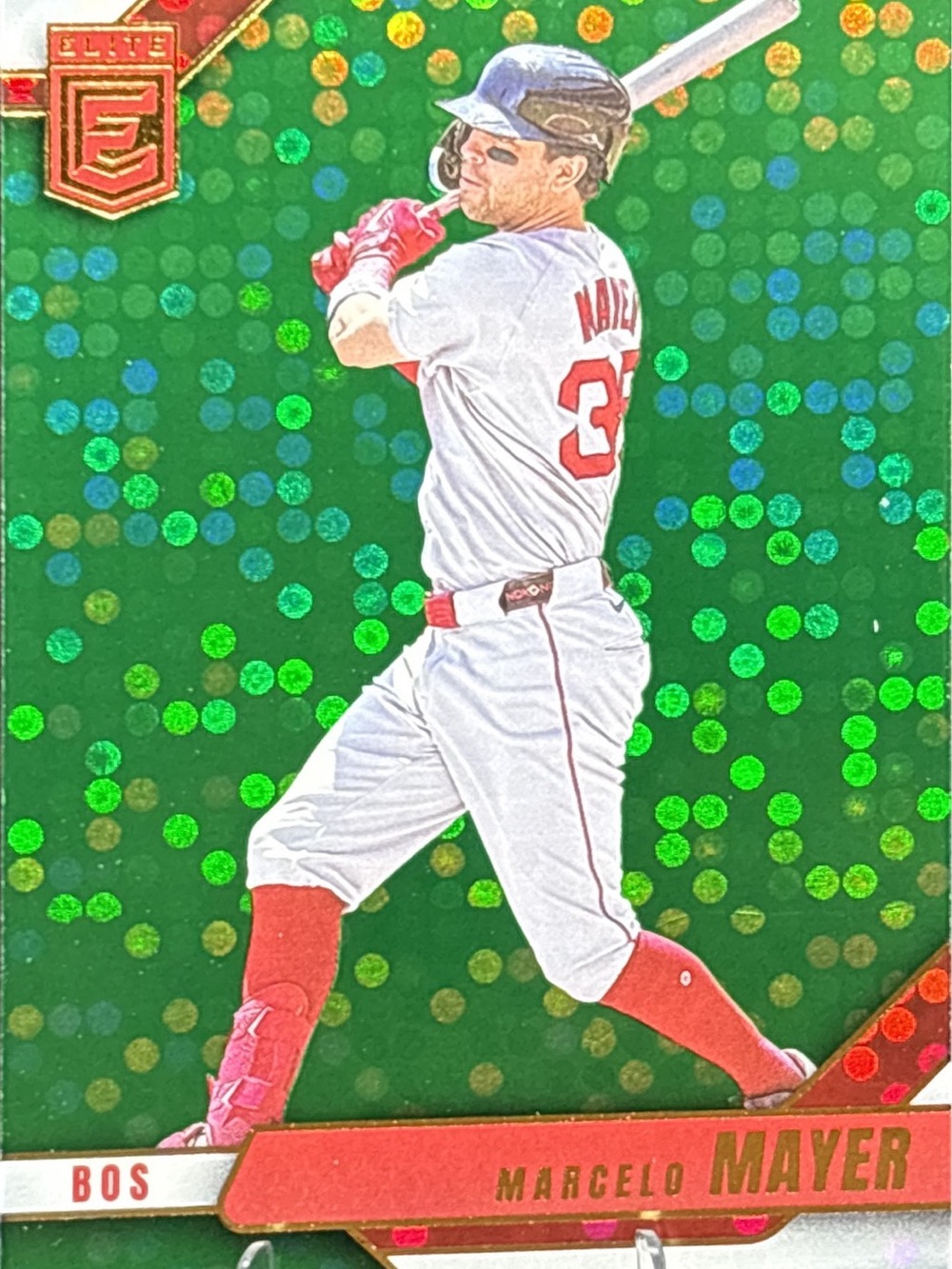 Panini Elite Green Holographic Marcelo Mayer Baseball Trading Card